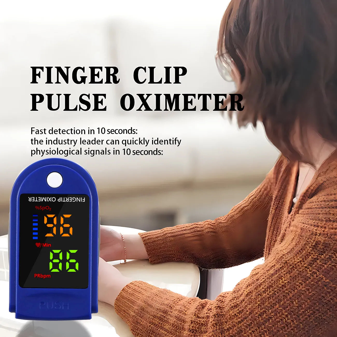 Medische hartslagmeter voor uw vinger.