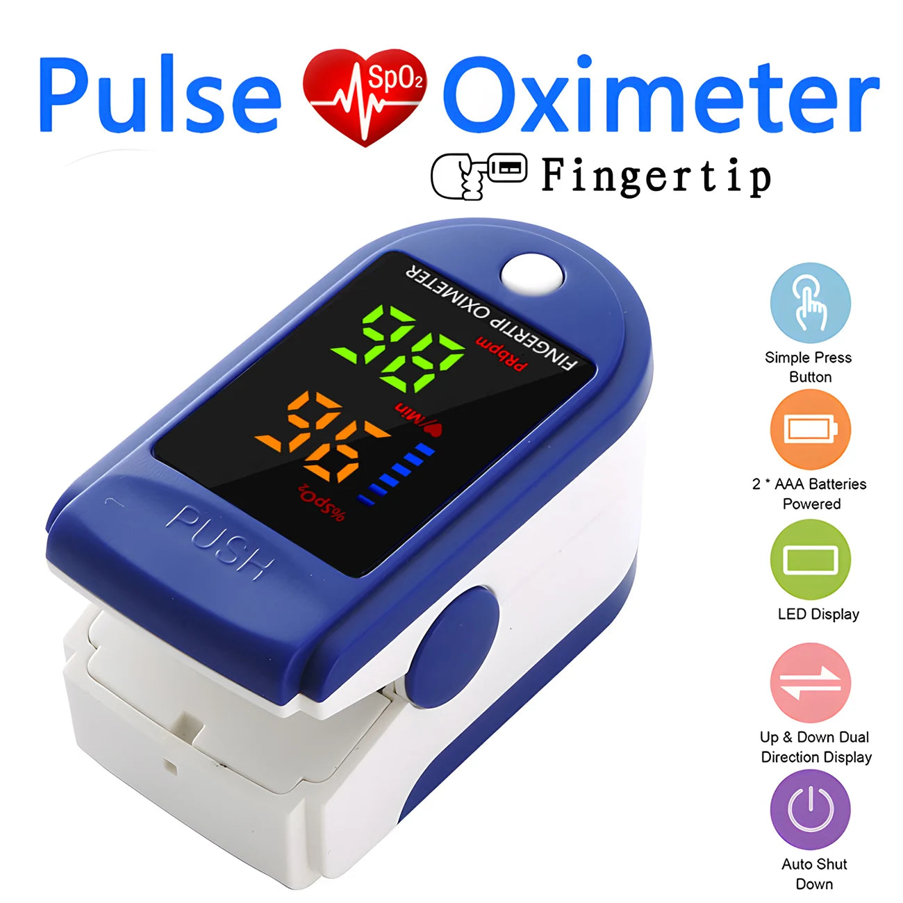 Medische hartslagmeter voor uw vinger.