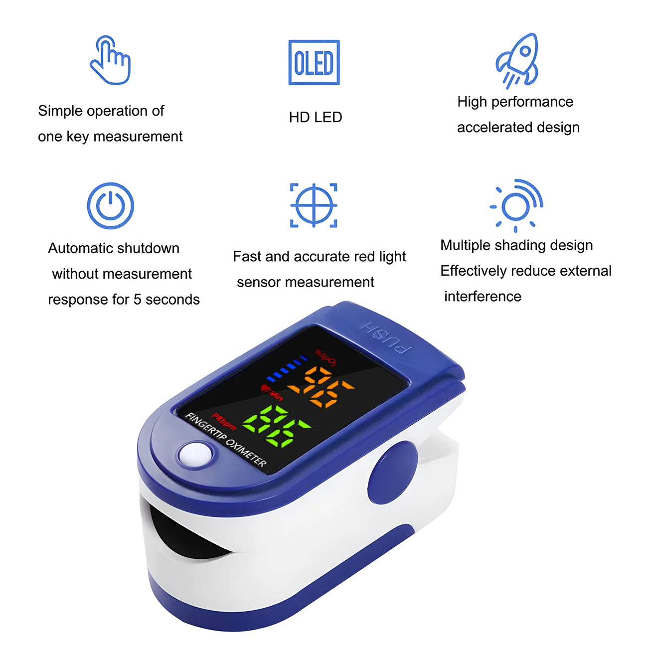 Medische hartslagmeter voor uw vinger.